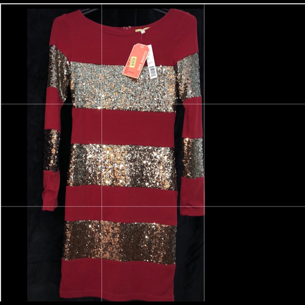 Gianni Bini Red /Gold Christmas Party dress!